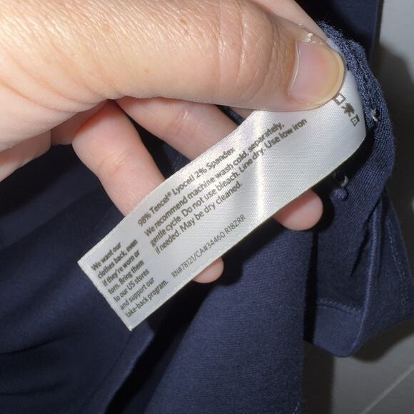 Eileen Fisher Women’s Fluid Tencel Knit Tank Dress Navy Blue Size Small NWT - Picture 6 of 6